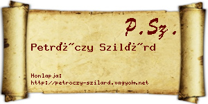 Petróczy Szilárd névjegykártya