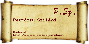 Petróczy Szilárd névjegykártya