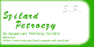 szilard petroczy business card